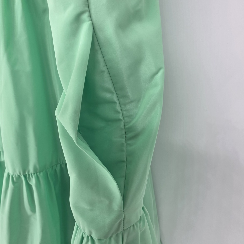 J.Crew Midi Dress Womens 4 Ruffled Shoulder Drapey Pockets Green Lined‎ Party - Picture 4 of 9
